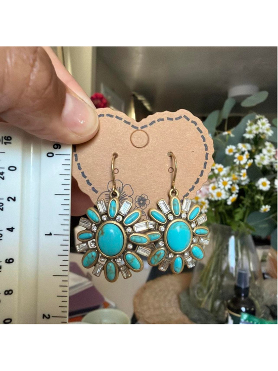unbranded Jewelry - Faux Turquoise and silver sunburst earrings